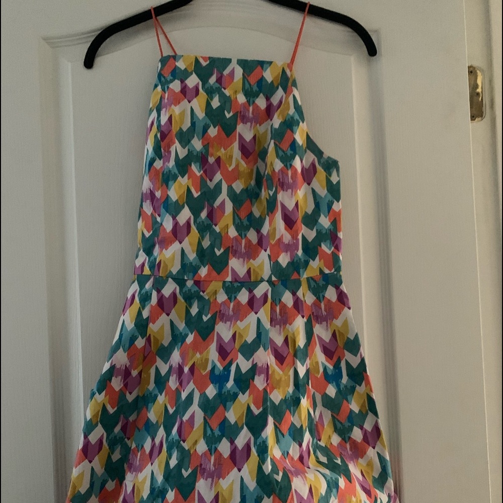 Multicolor Chevron Print Sleeveless Sundress